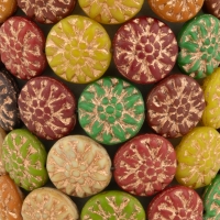 Dahlia Flower (15mm) Opaque Color Mix Matte with Copper Wash