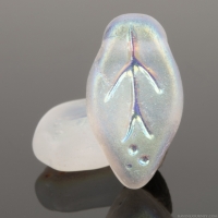 Small Leaf (10x6mm) Crystal Matte with Aurora Borealis Finish