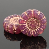 Sunflower (13mm) Pink Opaline with Rose Gold Wash