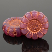 Sunflower (13mm) Pink Opaline with Copper Wash