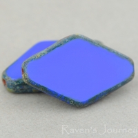 Diamond (20x12mm) Blue Opaque with Picasso