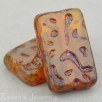 Groovy Rectangle (19x12mm) Butterscotch Opaline with Picasso