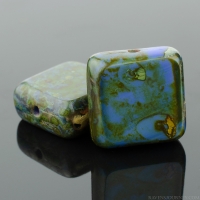 Square (11mm) Blue Silk with Picasso