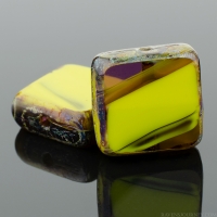 Square (11mm) Gaspeite Purple Mix Opaque Transparent with Picasso