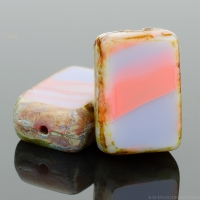 Rectangle (12x8mm) Sunset Purple Orange Mix Opaque with Picasso