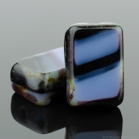 Rectangle (12x8mm) Jet Purple Mix Opaque with Picasso