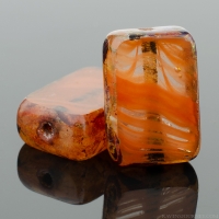 Rectangle (12x8mm) Rust Crystal Mix Opaque Transparent with Picasso