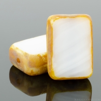 Rectangle (12x8mm) White Opaque with Picasso