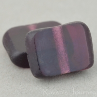 Rectangle with Alternate Hole (11x9mm) Purple Transparent with Matte Edge