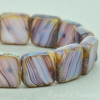 Square (9mm) Amethyst White Mix Opaline Transparent with Picasso