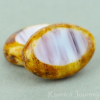 Oval (17x12mm) White Amethyst Mix Opaque with Picasso