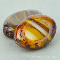 Oval (17x12mm) Coffee Caramel Mix Opaque Transparent with Picasso