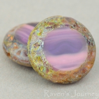 Mayan Sun (16mm) Purple Pink Mix Opaque Transparent with PIcasso