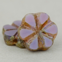 Small Flower (10mm) Purple Opaline with Picasso