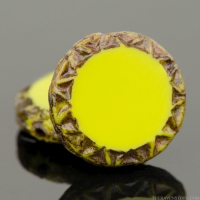 Mayan Sun (12mm) Gaspeite Green Opaque with Picasso Finish