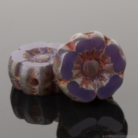 Hibiscus Flower (7mm) Deep Purple Opaline with Picasso Finish