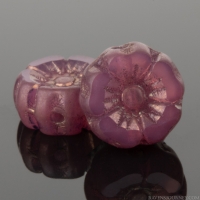 Hibiscus Flower (7mm) Pink Opaline with Bronze Finish