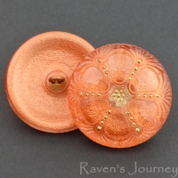 (27mm) Round Wheel Copper, Orange with Gold Paint
