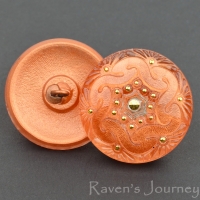 (27mm) Round Spiral Orange, Copper with Gold Paint