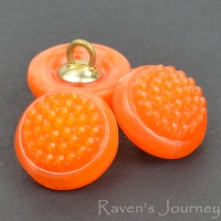 (12mm) Round Berry Button Orange Silk