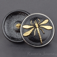 (30mm) Round Dragonfly Jet with Gold and Platinum Paint