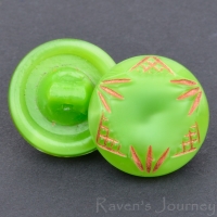 (13mm) Round Green Silk with Copper Wash