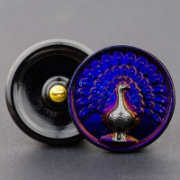 (33mm) Round Peacock Purple with Blue Finish
