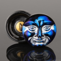 (17mm) Moon Face Royal Blue with Silver Wash