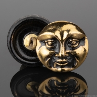 (17mm) Moon Face Black with Gold Paint